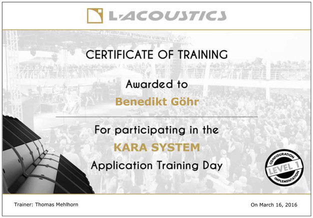 Lacoustics Tontechnik Fortbildung